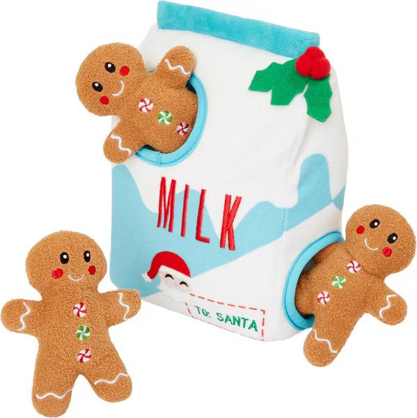 FRISCO Holiday Milk & Gingerbread Cookies Hide & Seek Puzzle Plush Squeaky Dog Toy, Small/Medium ... | Chewy.com