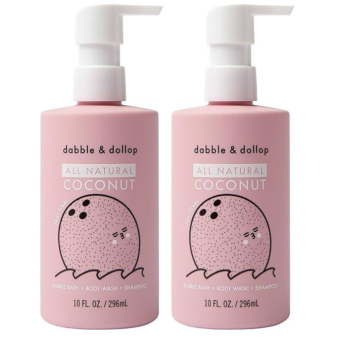 Dabble & Dollop Coconut Body Wash & Shampoo – 3-in-1 Natural Bubble Bath for Kids, No Parabens ... | Amazon (US)