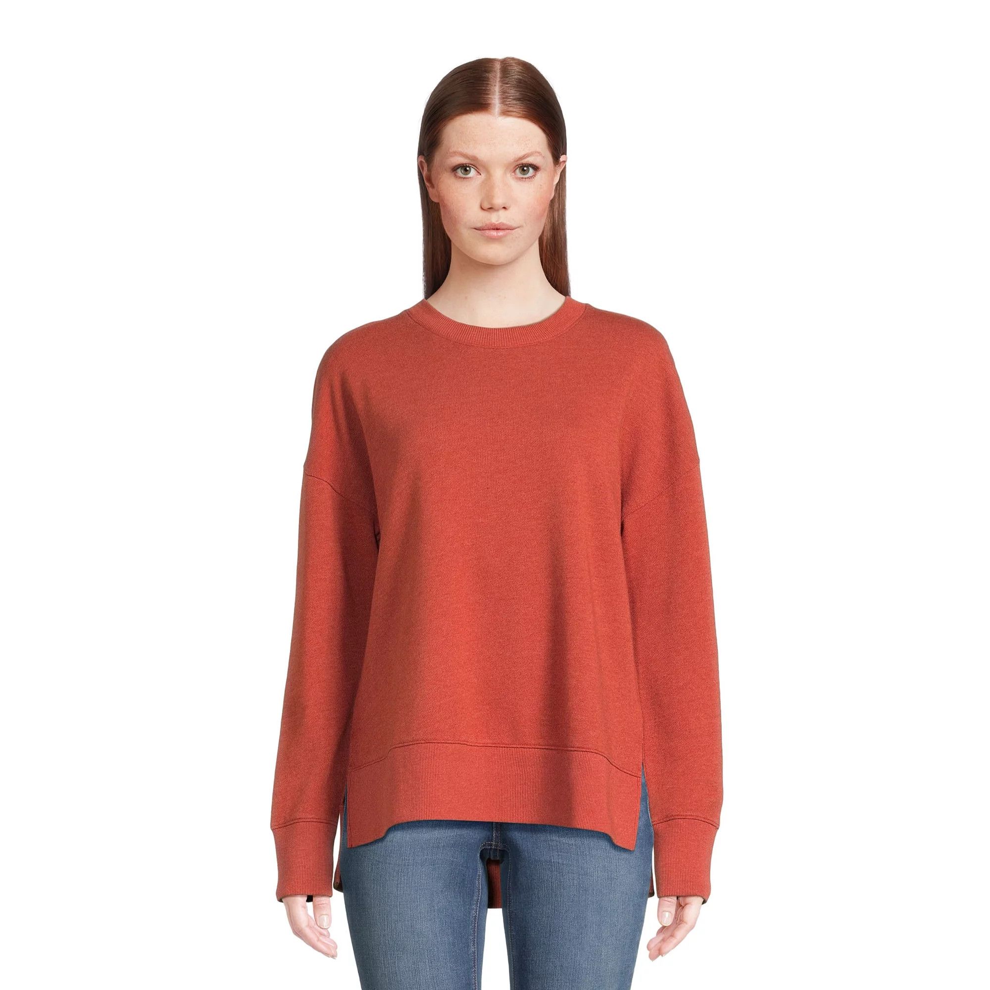 Time and Tru Women's High Low Pullover Sweatshirt, Sizes S-3XL | Walmart (US)