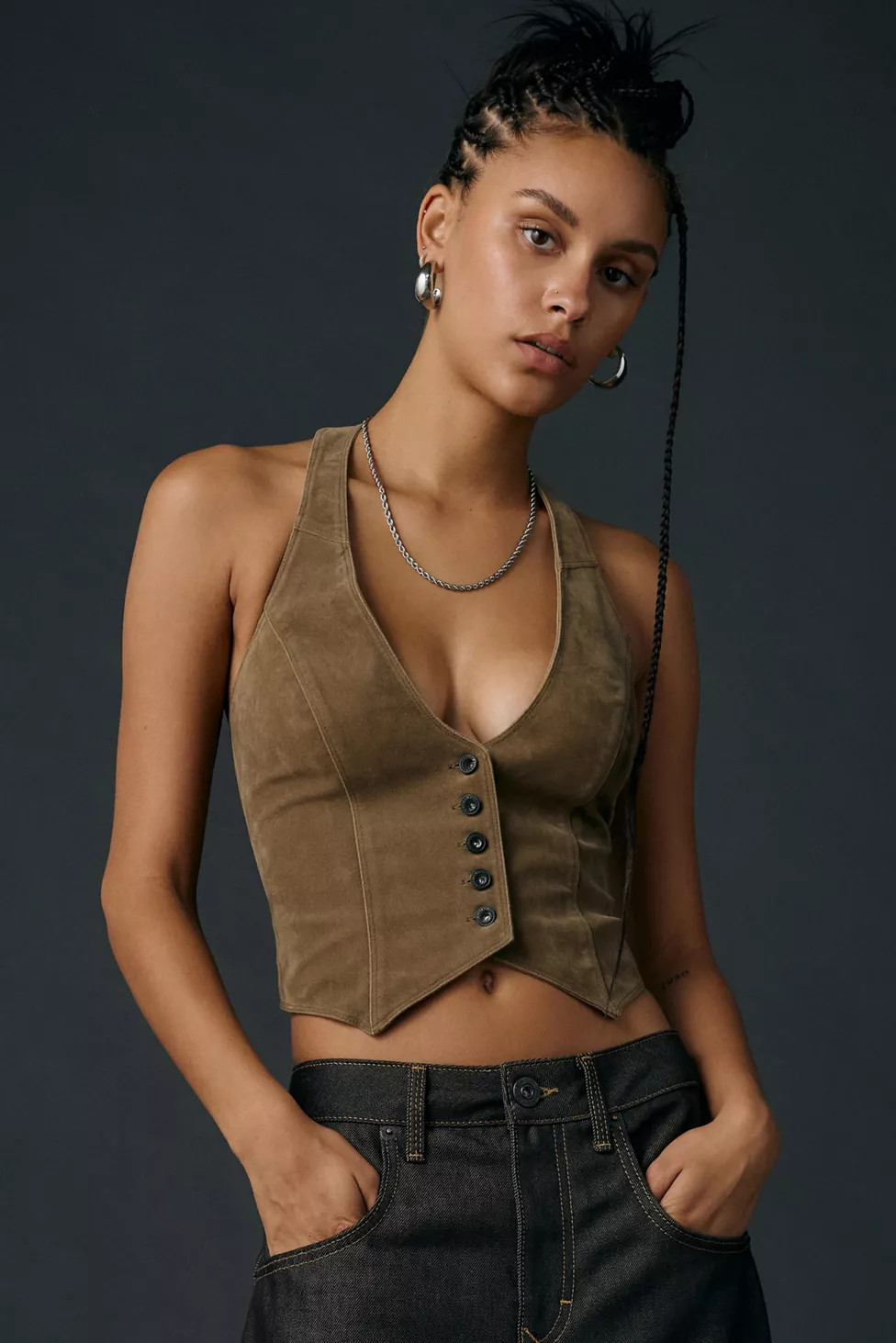Silence + Noise Esme Cropped Halter Vest Top | Urban Outfitters (US and RoW)