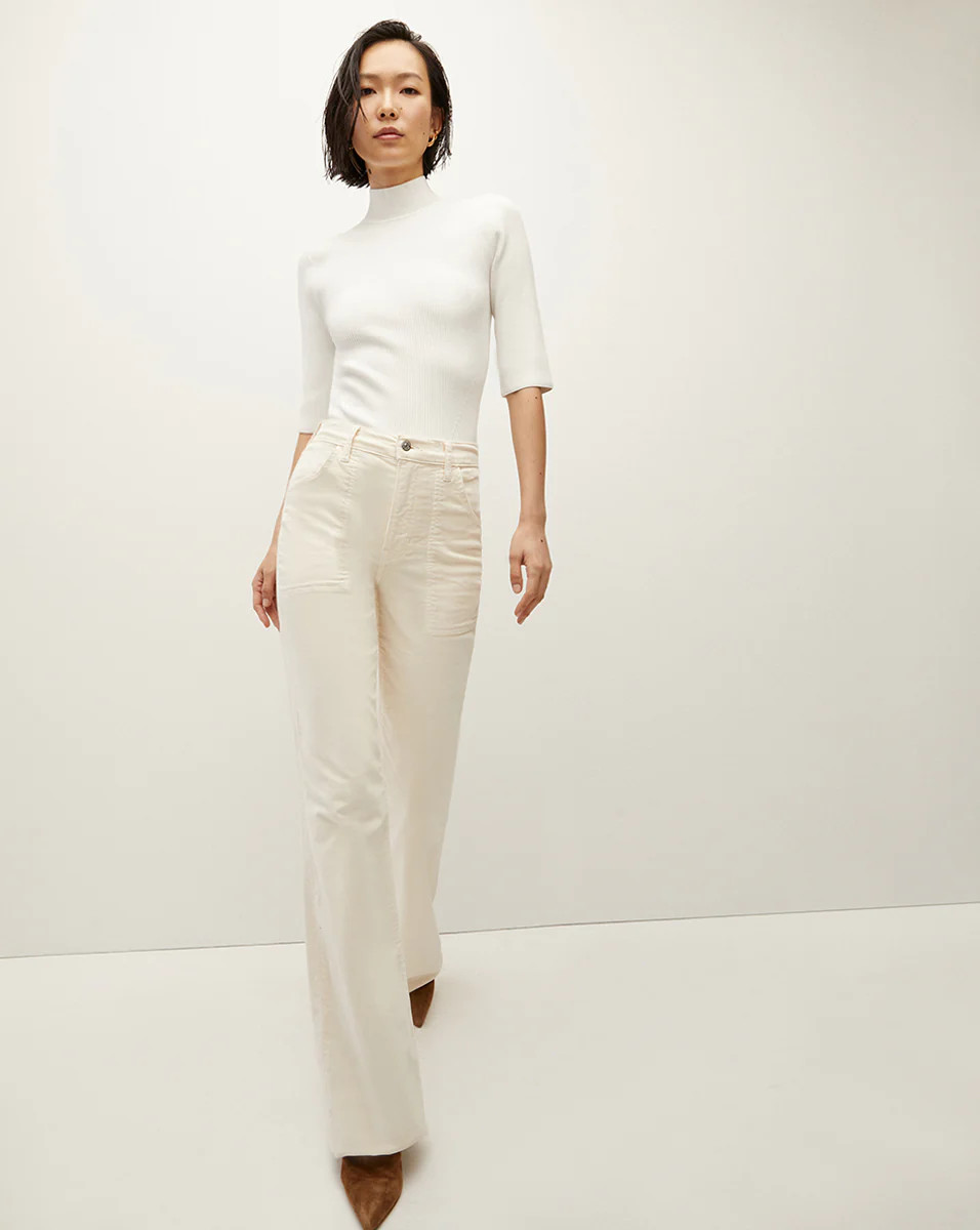 Crosbie Corduroy Slim Wide-Leg Pant | Veronica Beard