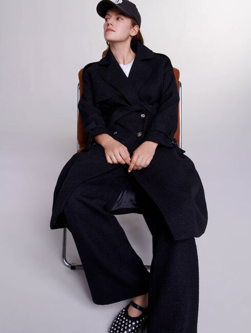 Tweed trench coat | Maje US | Maje US