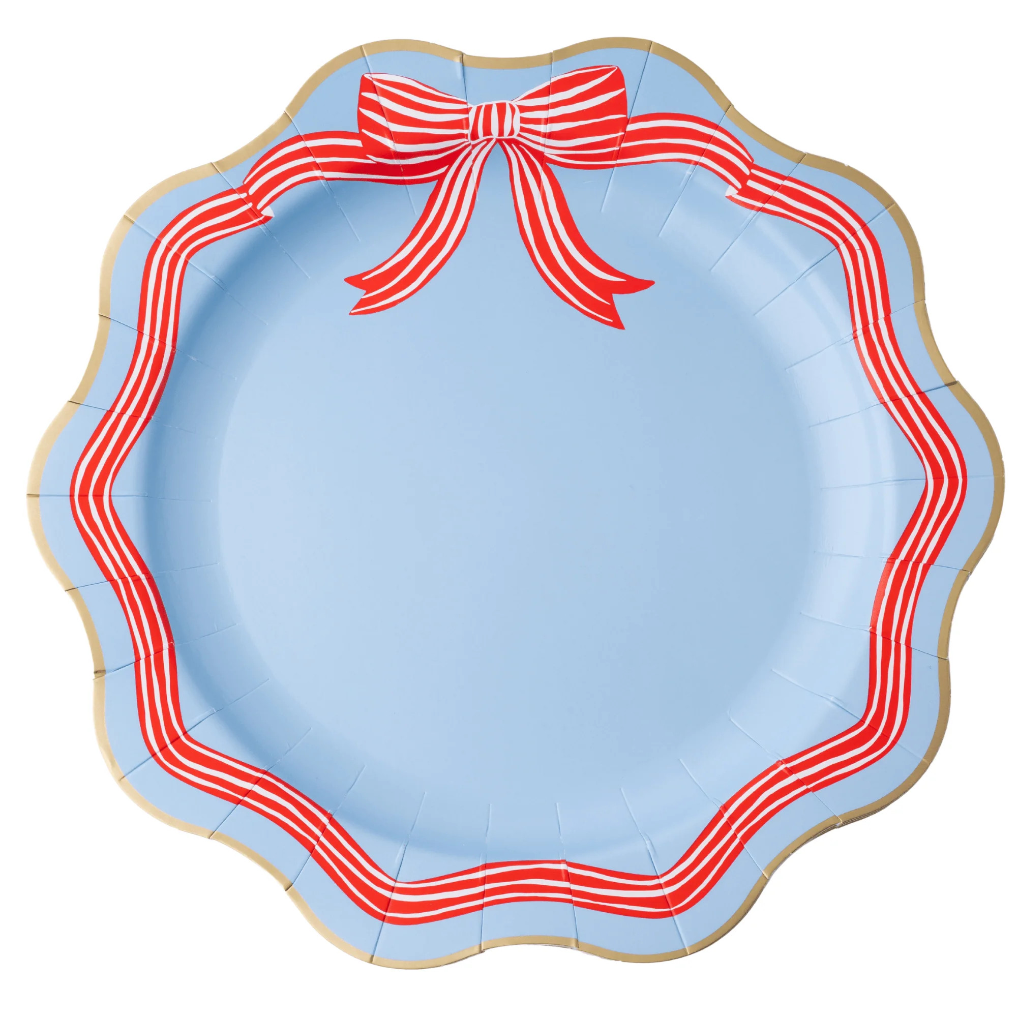 Elegant Sky Blue & Red Bow Dinner Plates | Shop.app