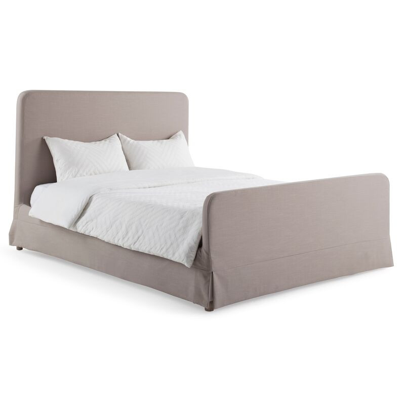 Schuyler Slipcover Bed, Mushroom | One Kings Lane
