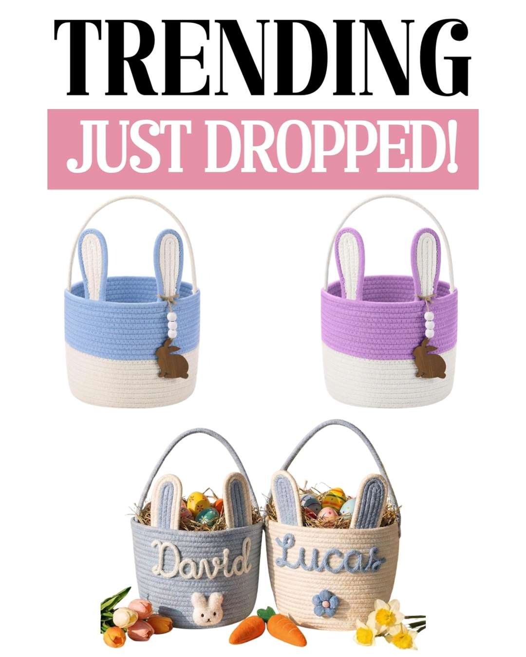 Obsessed with these adorable Easter baskets 🐰🌸 Perfect for filling with candy, toys, and fun little surprises for the kids! Whether you're creating the cutest Easter morning setup or putting together a thoughtful spring basket, these are such a fun and festive find. Bright, cheerful, and perfect for Easter celebrations! 🐣✨

#LTKSeasonal #LTKSpringSale #LTKKids #LTKHome #LTKGiftIdeas 

 #LTKSeasonal #LTKSaleAlert #LTKKids