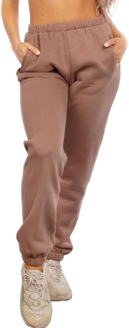 TIC TOC Women’s Soft Fleece Oversized Sweatpants Casual Essential High Waisted Jogger Pants wit... | Amazon (US)