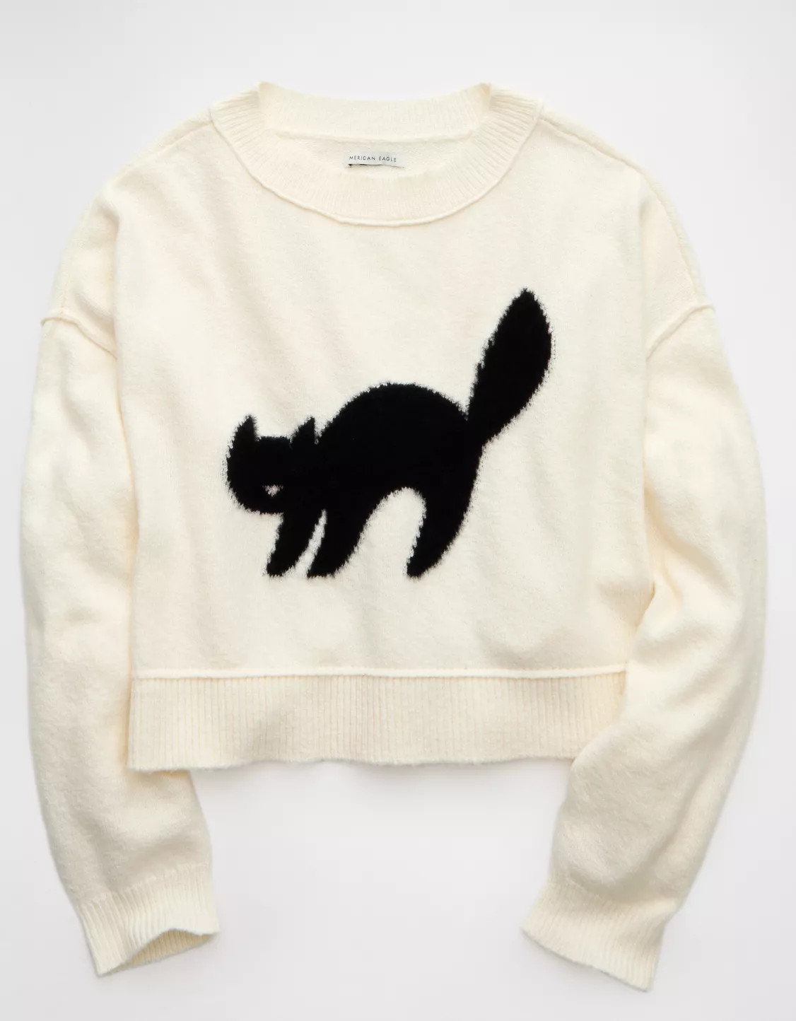 AE Black Cat Halloween Sweater | American Eagle Outfitters (US & CA)