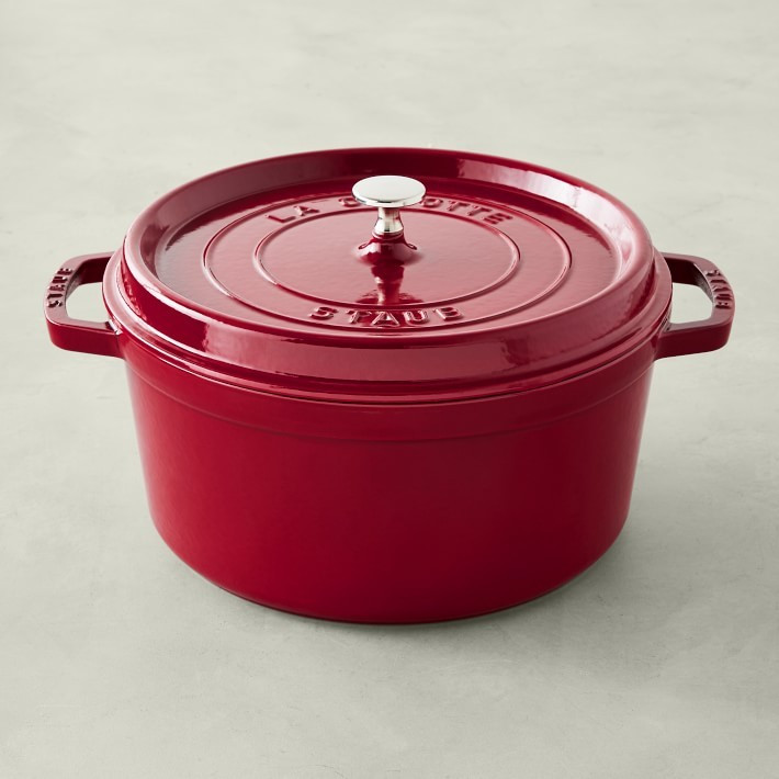 Staub Enameled Cast Iron Round Dutch Oven, 7-Qt., Cranberry | Williams-Sonoma