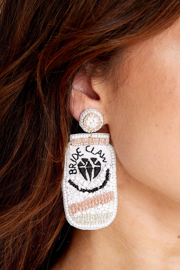 Marry Me Rose Gold Beaded Earrings | Red Dress 