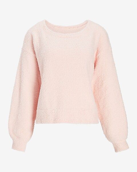 Off The Shoulder Cozy Teddy Sweater | Express