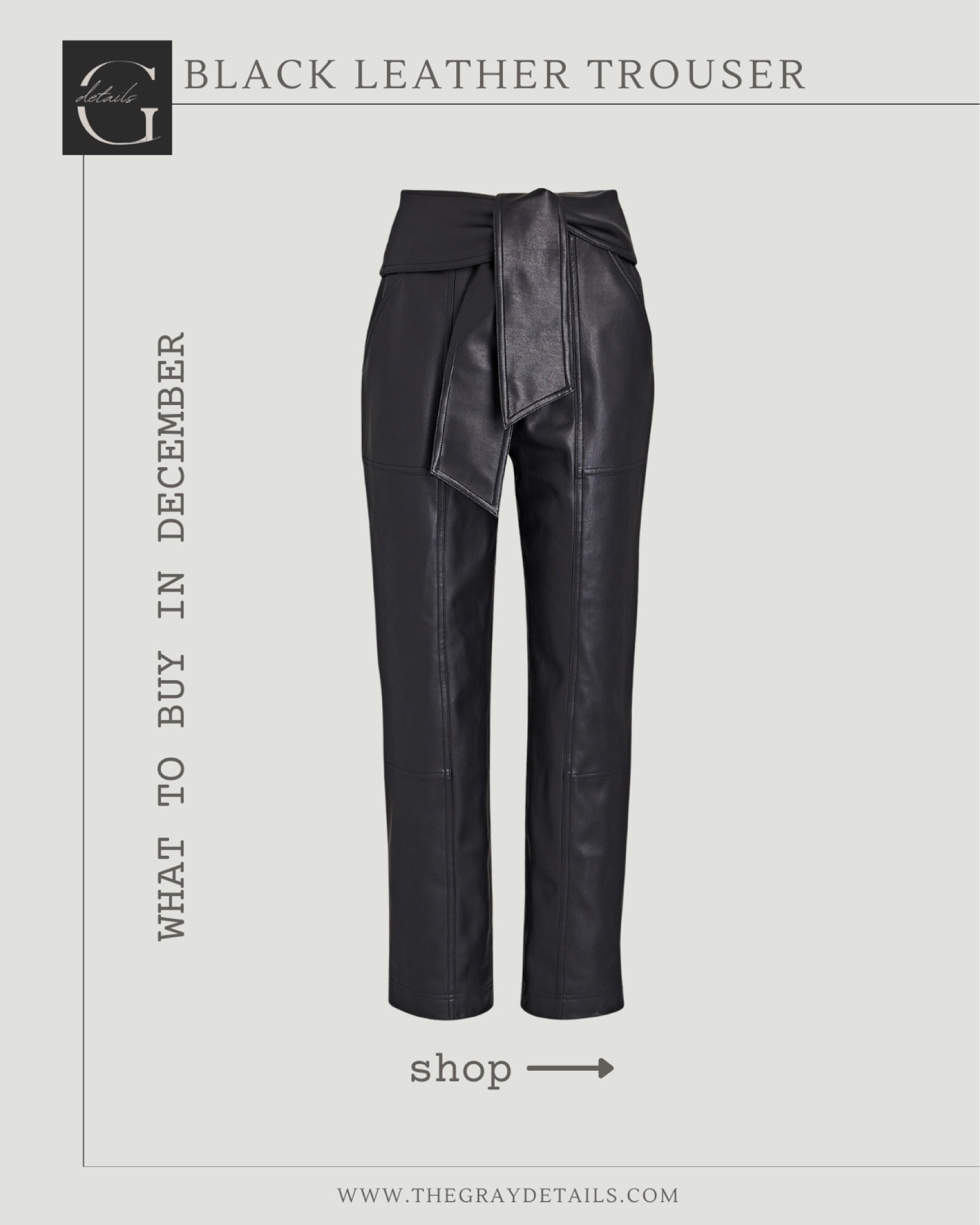 Black leather trouser 

#LTKHoliday #LTKstyletip #LTKworkwear