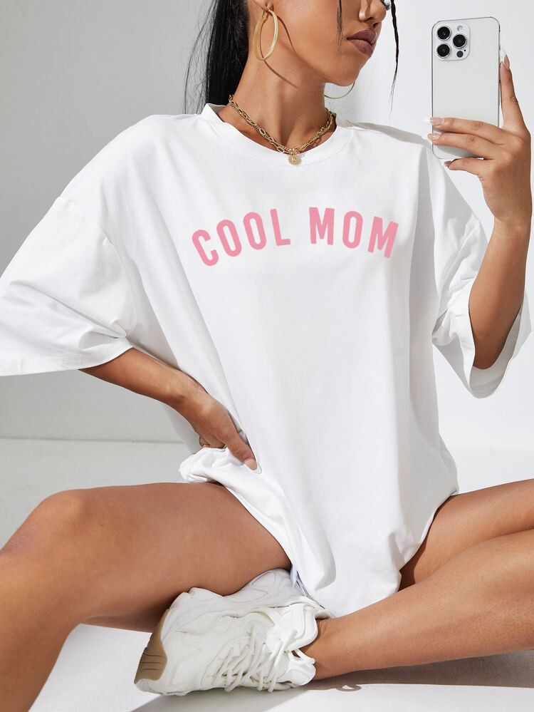 Letter Graphic Drop Shoulder Oversized Tee | SHEIN