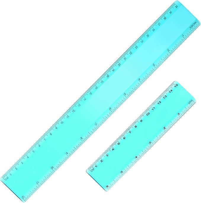 Plastic Ruler Straight Ruler Plastic Measuring Tool (Green, 6 Inch, 12 Inch) | Amazon (US)