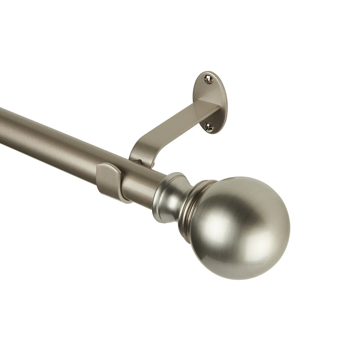 Darion Adjustable Single Curtain Rod with Globe Ball Finial | Birch Lane