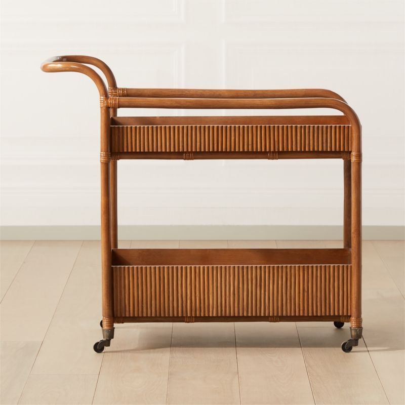 Feliz Rattan Bar Cart + Reviews | CB2 | CB2