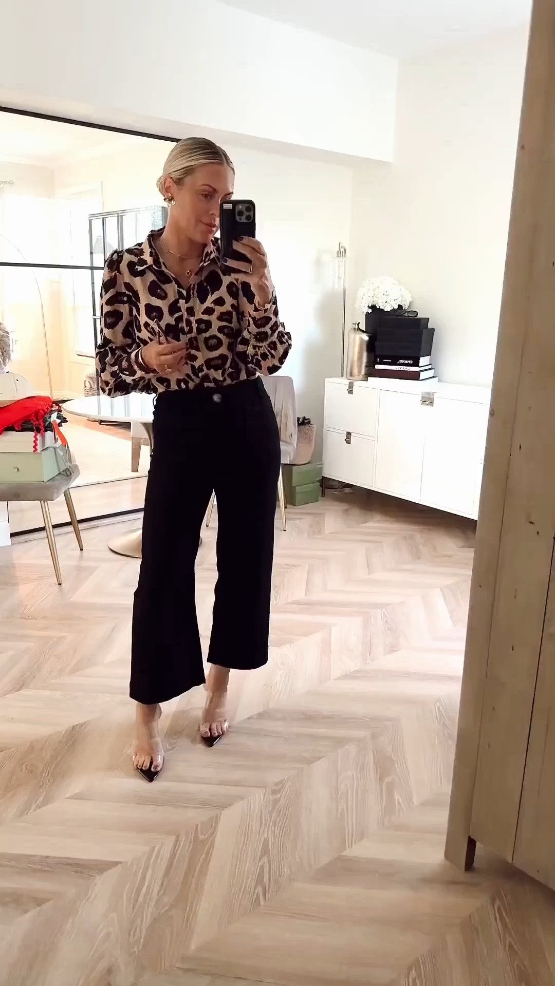 Loving all the leopard print this fall 🤎 These pants are also FABULOUS! tts- great to have in your closets! 

Date night look. Leopard. Blouse. Wide leg. Heels. Amazon style. Amazon fashion. Neutral. Trending. Best sellers. Affordable style. Workwear. Pants.