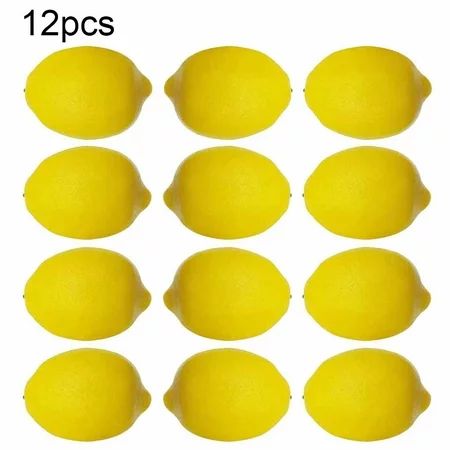 12pcs Artificial Lemon Photography Sketch Foam Fruits Props Home Living Room Kitchen Fake Lemon Deco | Walmart (US)