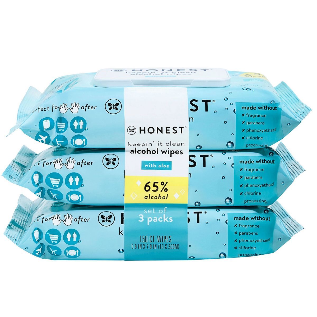 The Honest Company Alcohol Hand Sanitizing Wipes - 3pk/150ct | Target