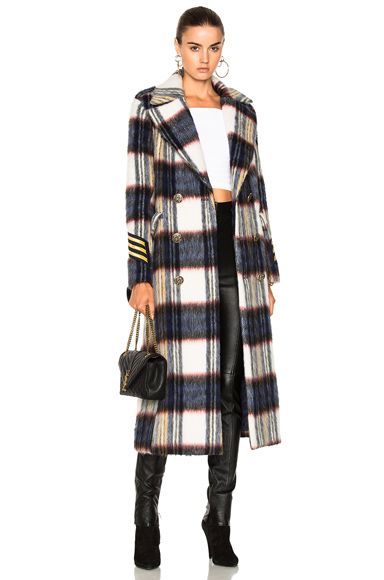 HISTORY REPEATS Plaid Coat in Blue, Checkered & Plaid. - size IT 38 (also in ) | FORWARD by elyse walker