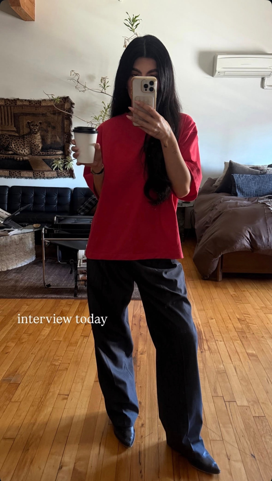 Interview today vibes

Work from home outfit inspo, casual chic ootd, red square t shirt, oversized tee shirt, pinstripe trousers

#LTKootd #LTKWorkwear #LTKgrwm