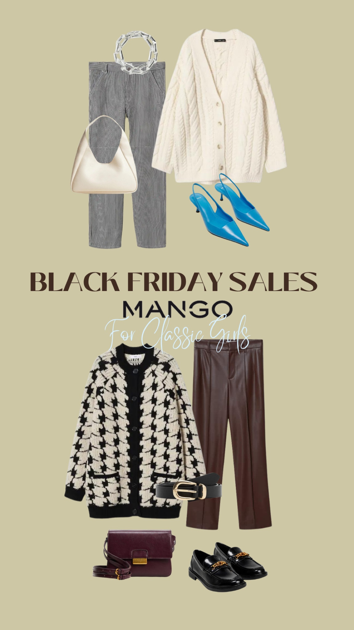Mango Black Friday sales - for classic girls guide 

Shopping guide, for her, Black Friday sales, Black Friday, gift guide, Black Friday deals, classic wear, minimal chic, clean girl, cardigan, cargo pants, blue sling back, leather belt, leather pants, loafers

#LTKHoliday #LTKSeasonal #LTKstyletip
