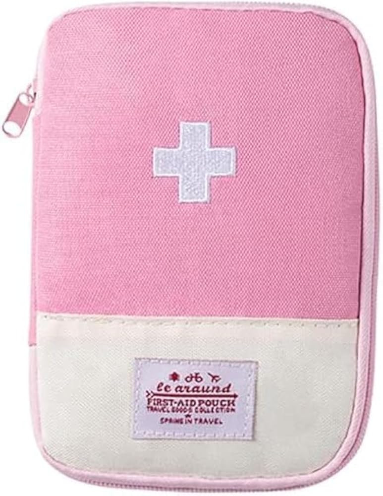 Pink First Aid Pouch, First Aid Bag Empty, Mini Portable Medical Bag, Small Empty Medical Bag for... | Amazon (US)