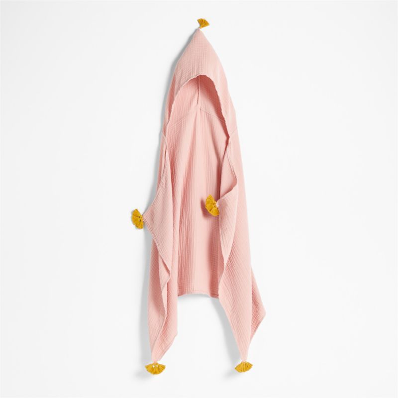 Vidhi Organic Pink Hooded Personalized Kids Towel by John Robshaw + Reviews | Crate & Kids | Crate & Barrel