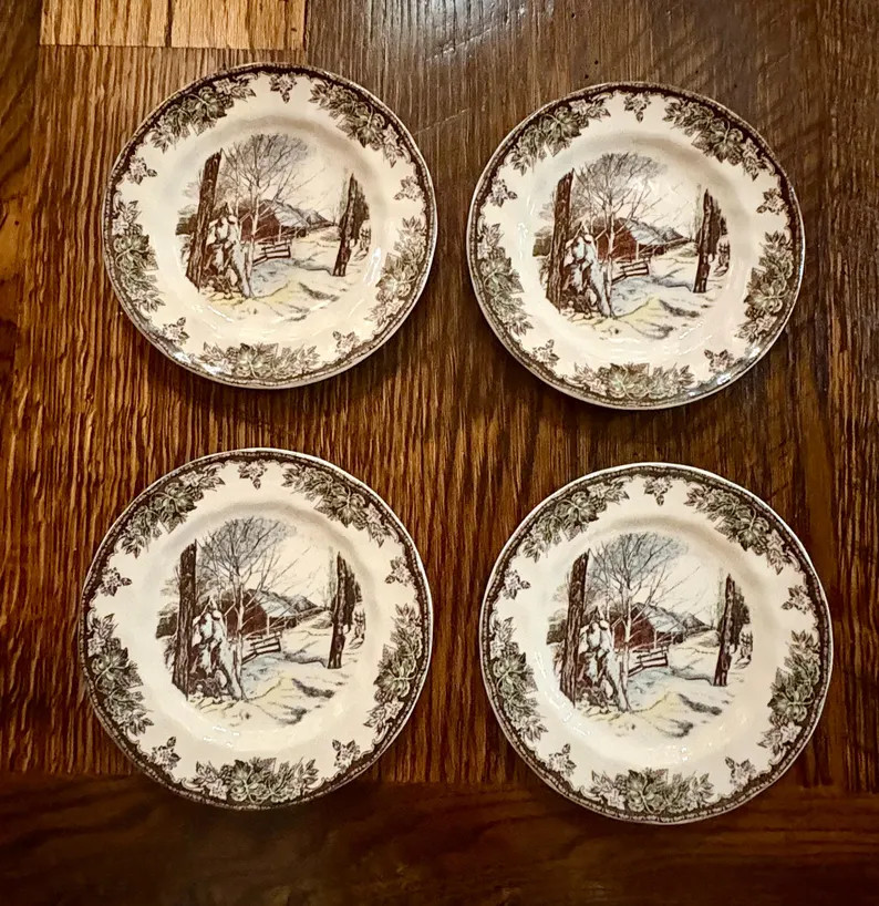 Set of 4 Vintage Friendly Village by Johnson Brothers Bead and Butter Plates, Sugar Maple Series ... | Etsy (Global)