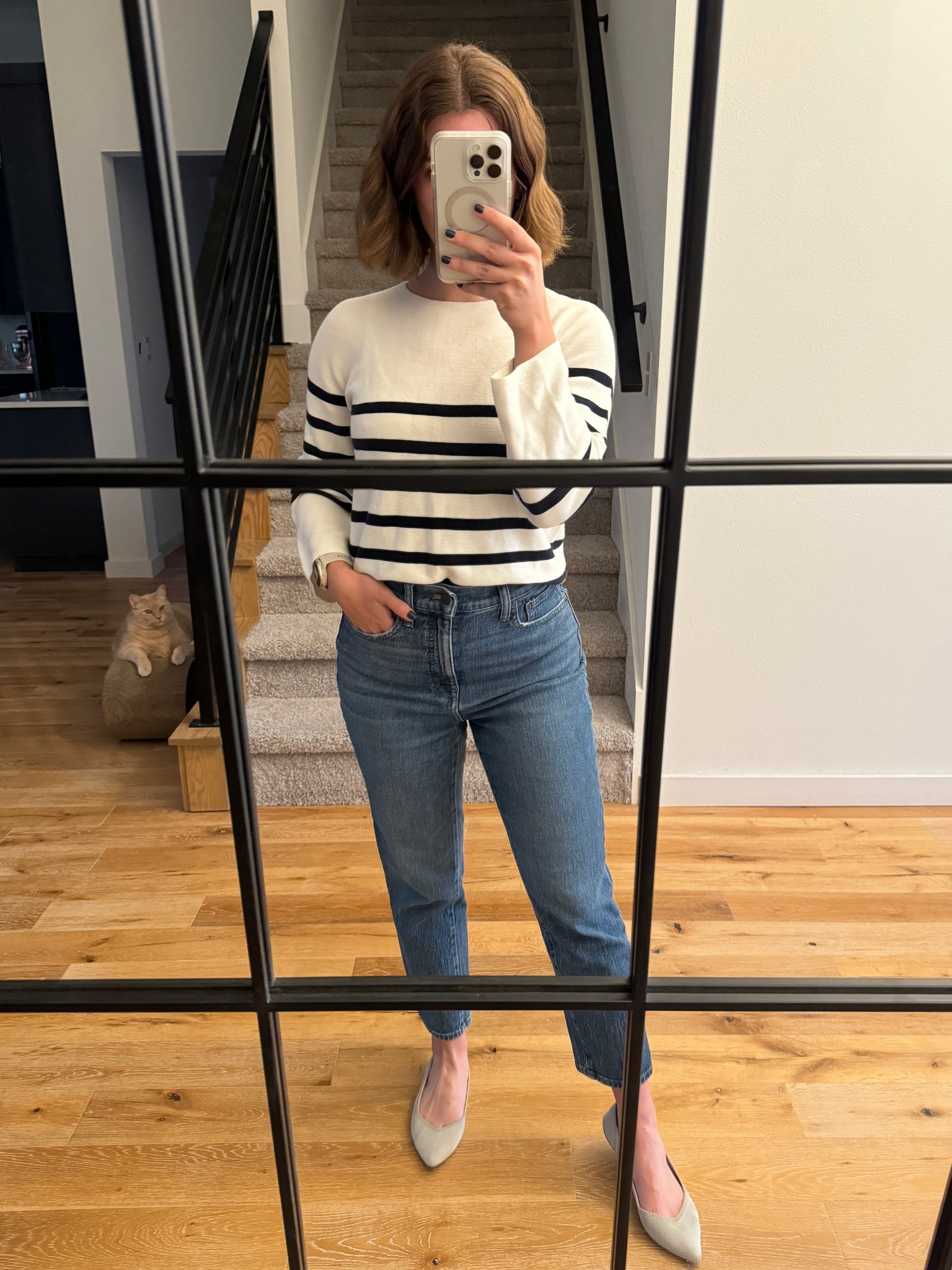 Casual outfit for dinner with R.

Love this sweater so much. It’s lightweight and the perfect transitional piece for this time of year. These jeans are also some of my most-reached-for.

Sweater: M
Jeans: 28
Flats: 7.5

#LTKStyleTip #LTKSaleAlert #LTKFindsUnder100