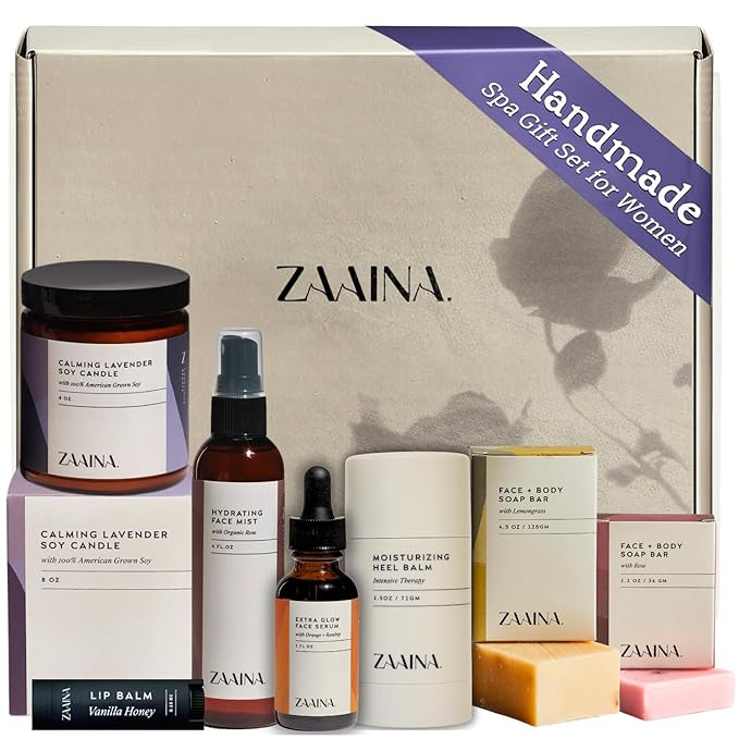 ZAAINA Spa Gift Set for Her - Luxury Self Care Spa Kit for Women, Valentine Spa Gift Basket, Pamp... | Amazon (US)