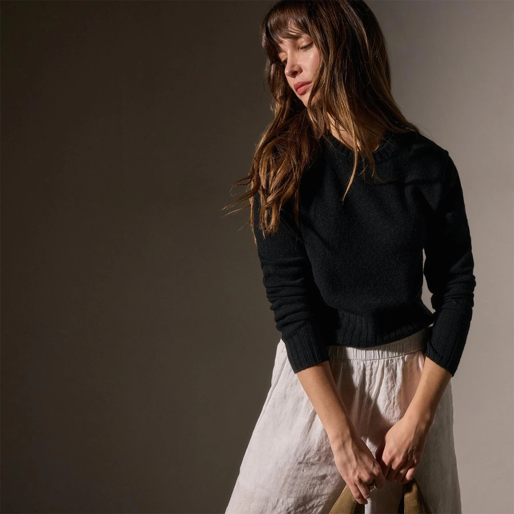 Soft Featherweight Cashmere Cropped Sweater | James Perse (US)
