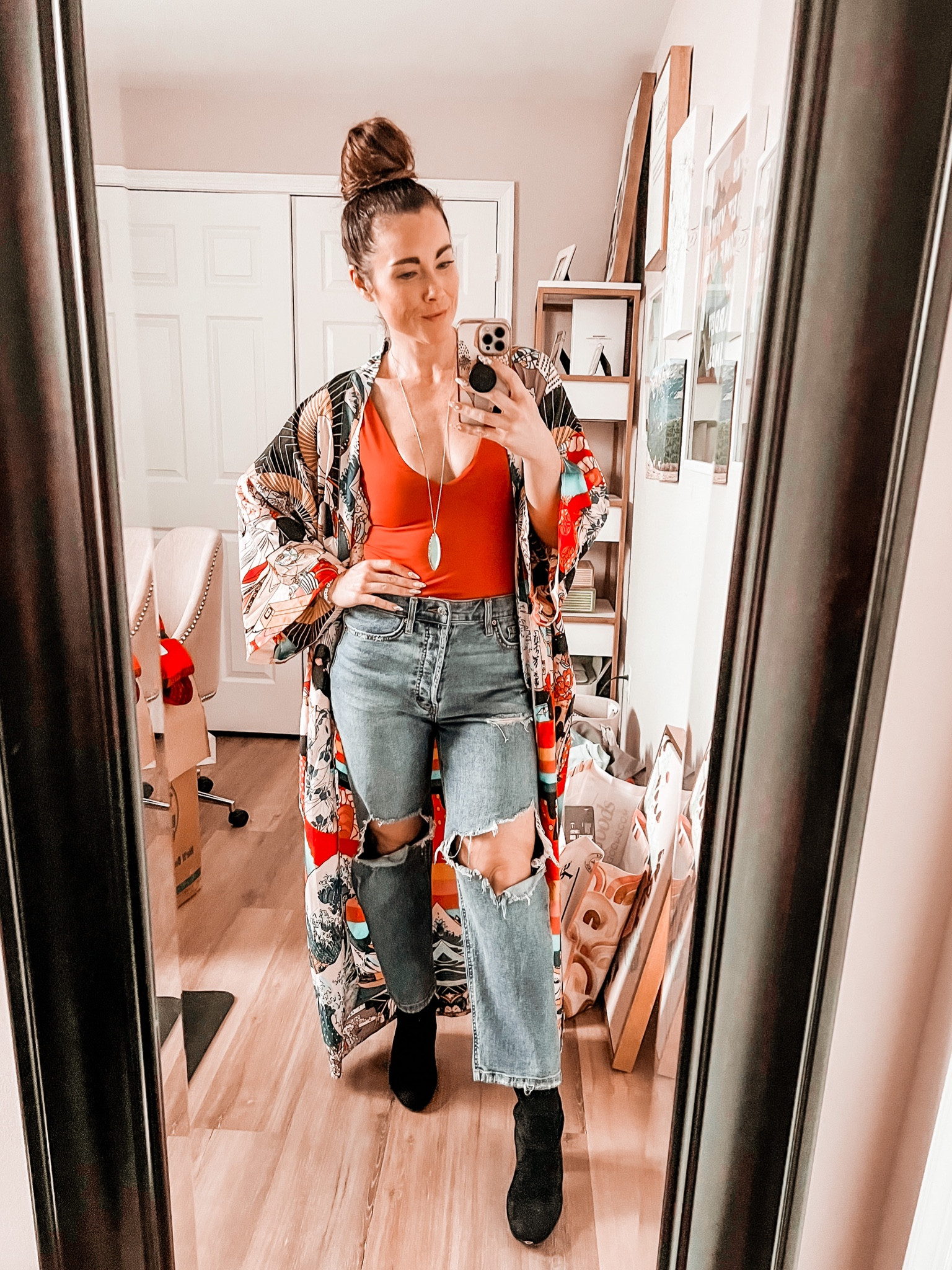 Two new favs from Amazon: This BODYSUIT, and this kimono! Both on repeat all spring and summer. Bodysuit is a medium - hugs so good and is so soft. Kimono has SO many options! 

#LTKFestival #LTKSeasonal #LTKstyletip