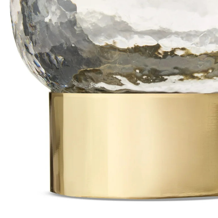 Hammered Glass with Gold Base Christmas Decoration, 5.5", by My Texas House | Walmart (US)