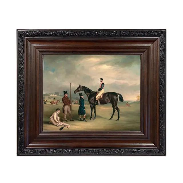 "Euxton With John White Up at Heaton Park" Reproduction Oil Painting Print on Canvas Framed in a ... | Chairish