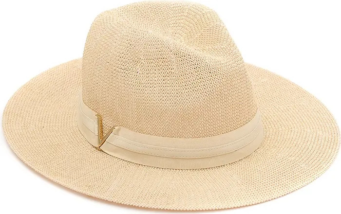 Grosgrain Faux Leather Band Panama Hat | Nordstrom Rack