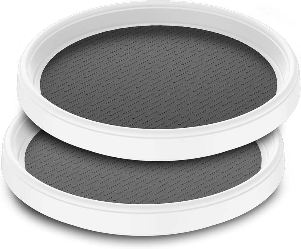 Pretireno Lazy Susan Turntable 2 Pack, Non-Skid Lazy Susan Organizer 10 Inch for Cabinet, Pantry,... | Amazon (US)