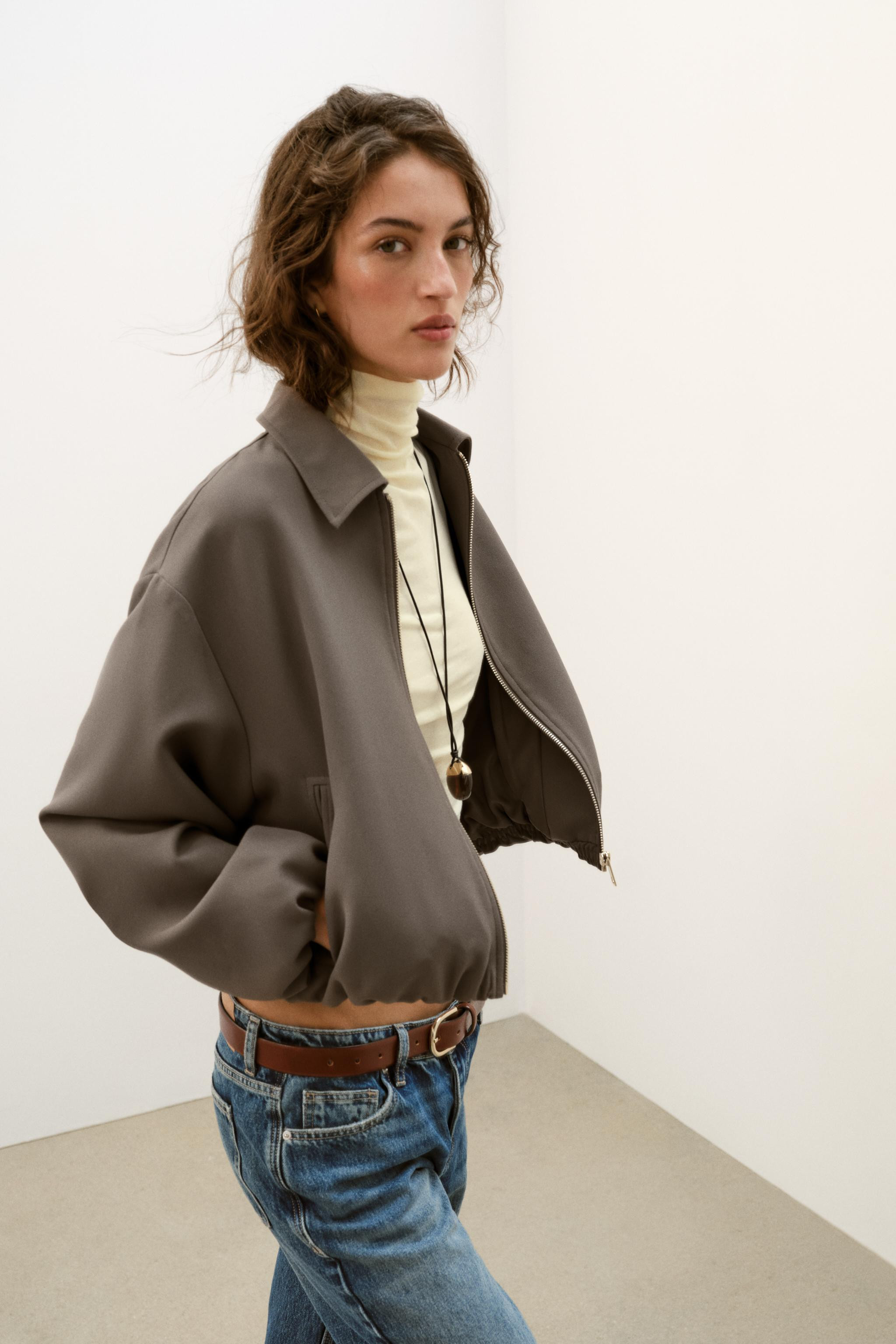 PUFF SLEEVE ZIP JACKET | Zara US