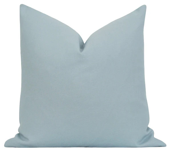 Solid Glacier Blue Linen Pillow | Land of Pillows