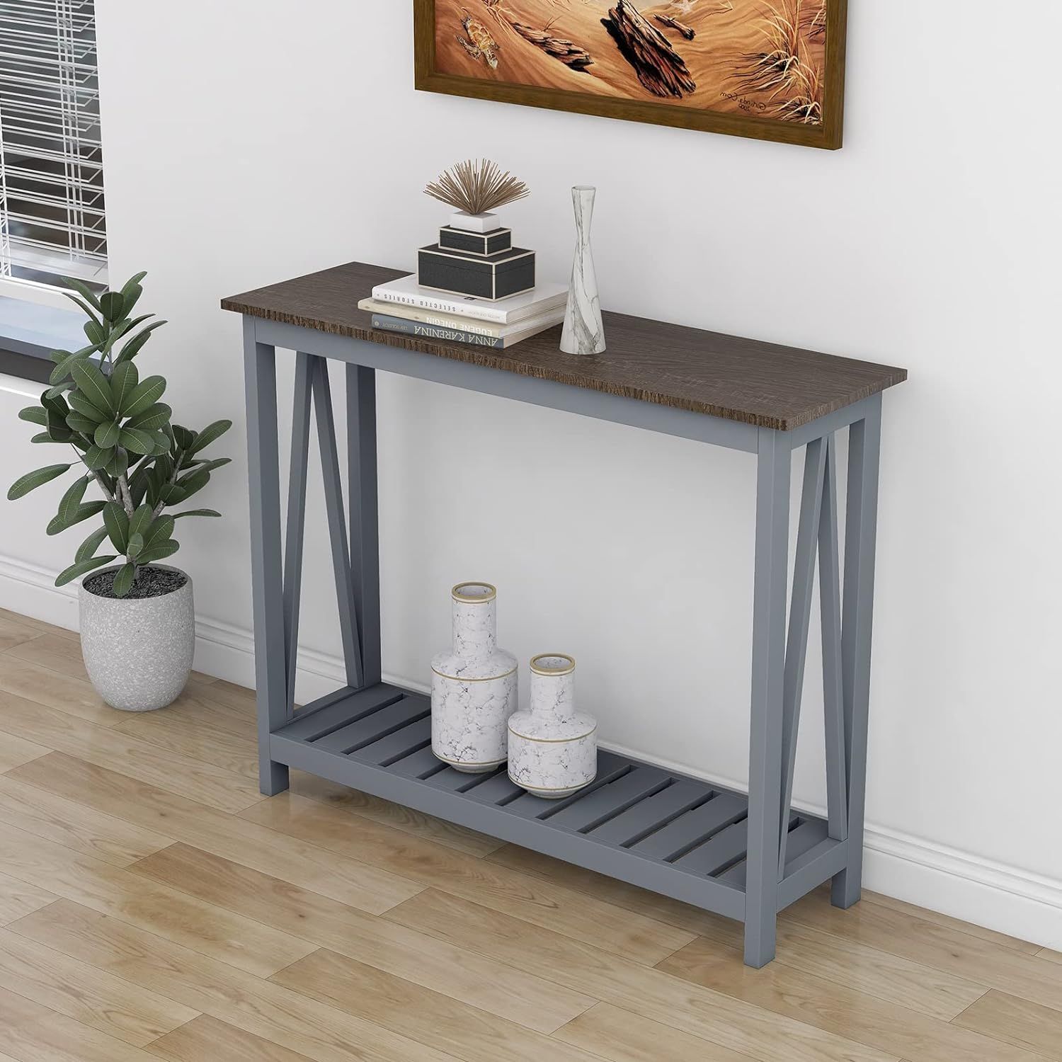 ChooChoo Console Table for Entryway Sofa Tables Living Room Farmhouse, Hallway Foyer Table Narrow... | Amazon (US)