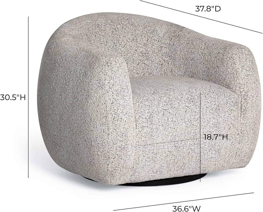 Tov Furniture Judy Black and White Woven Fabric Swivel Chair | Amazon (US)