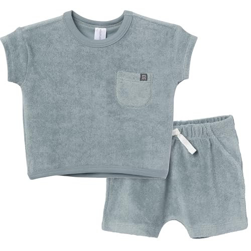 Modern Moments by Gerber Baby Boys' 2-Piece Knit Terry Shirt and Short, Teal, 3-6 Months | Amazon (US)