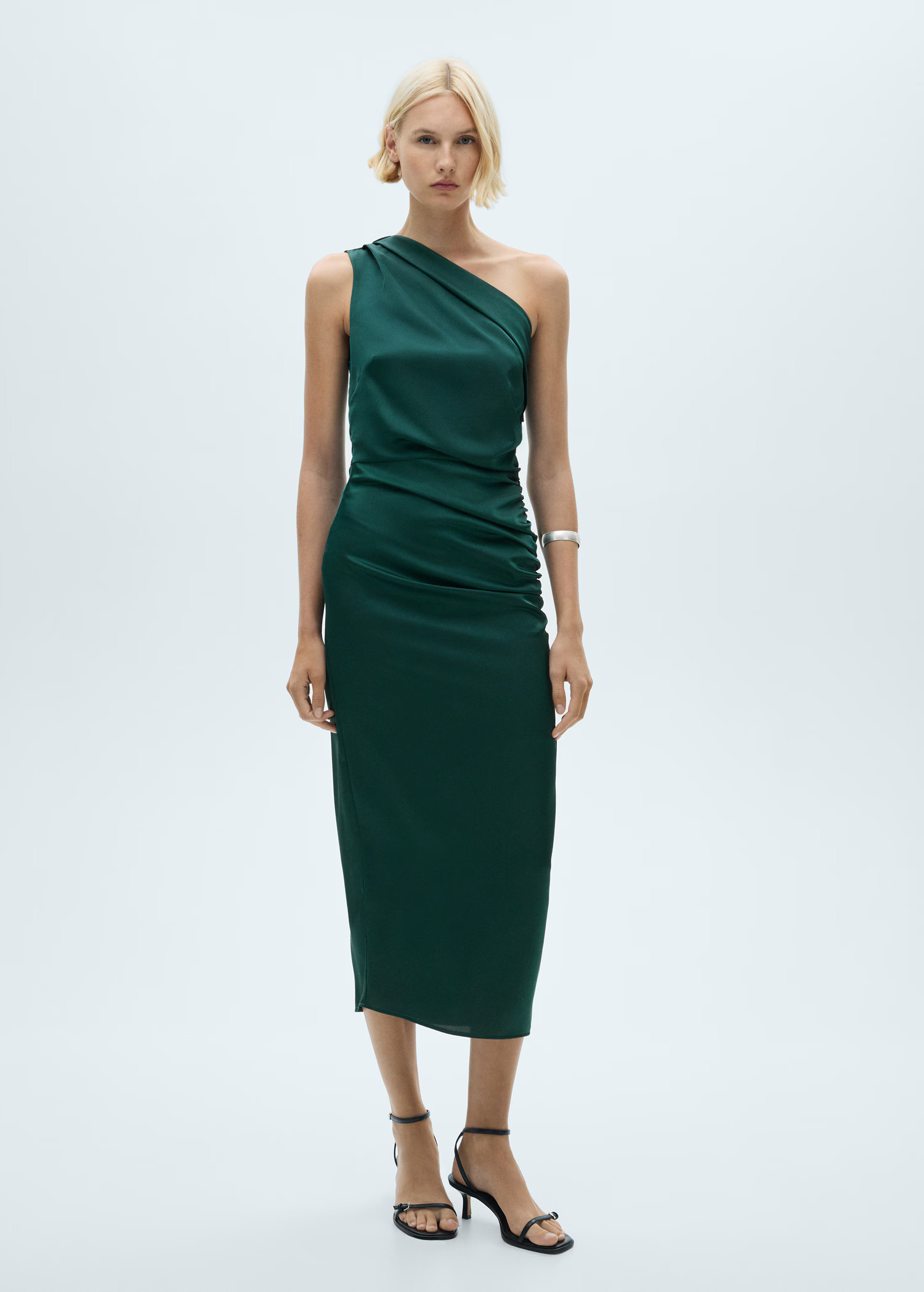 Asymmetrical pleated dress - Women | MANGO USA | Mango (US/MX/AU)