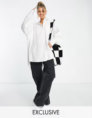 COLLUSION unisex oversized organic cotton shirt in white | ASOS (Global)