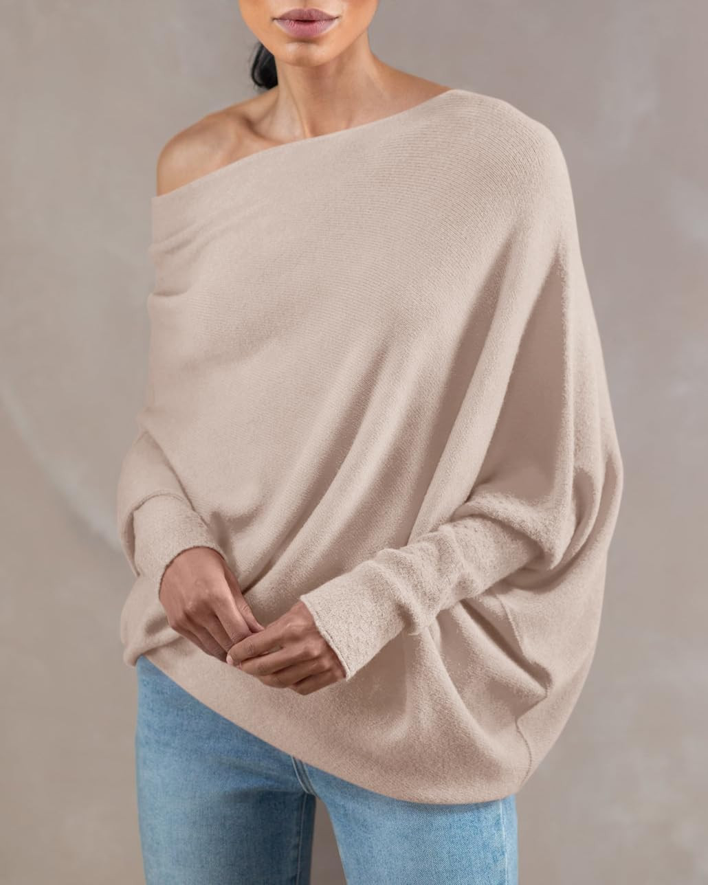 Imily Bela Damen Pullover Rundhalsausschnitt Langarm Strickpullover Ausschnitt Lose Bluse Pulli Sweatshirt Oberteil Tops Shirts | Amazon (DE)