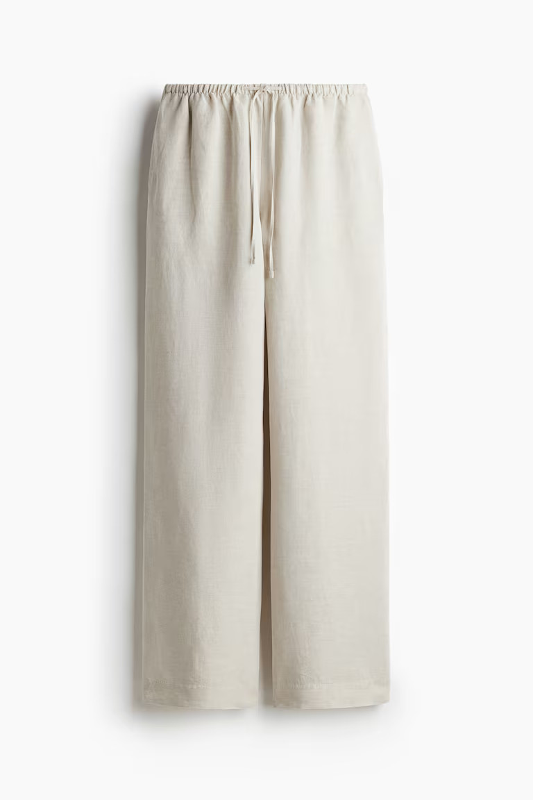 Straight linen-blend trousers | H&M (UK, MY, IN, SG, PH, TW, HK)