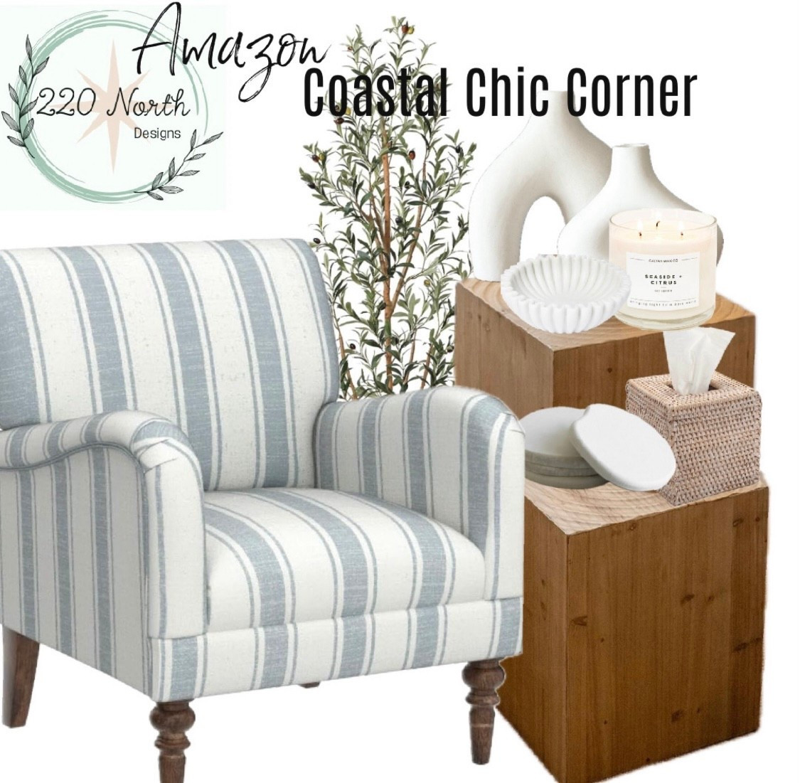 Gorgeous & elegant finds from Amazon for a coastal chic look

I love the look of this accent chair paired with the wooden side tables and stone accents

Amazon home, amazon decor, Amazon finds, amazon neutral home, Amazon furniture 