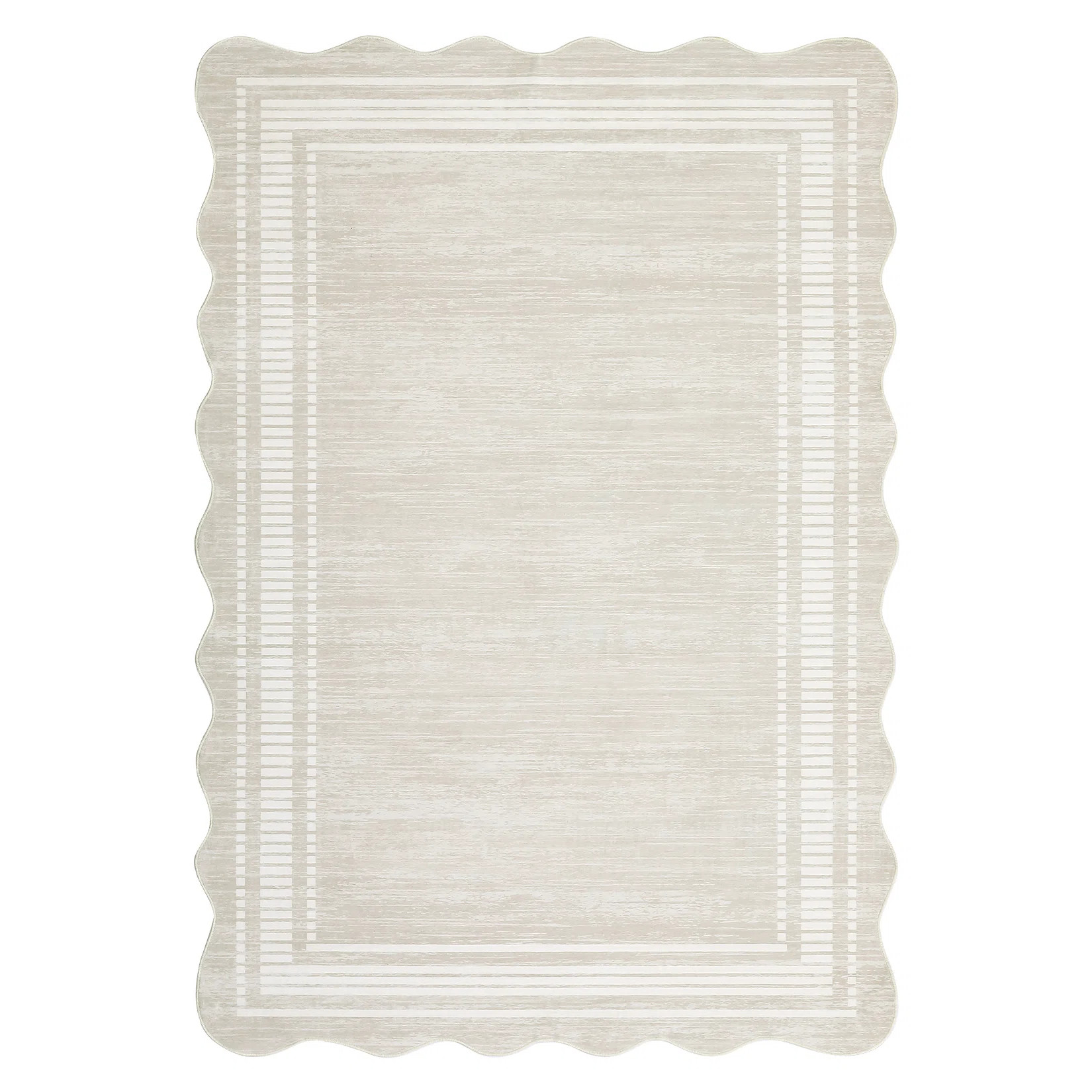 Ebern Designs Machine Washable Rug with Rubber Backing Border Design Non-Slip Carpet for Living R... | Wayfair North America