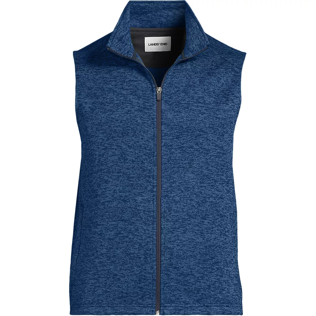 Unisex Sweater Fleece Zip Front Vest | Lands' End (US)