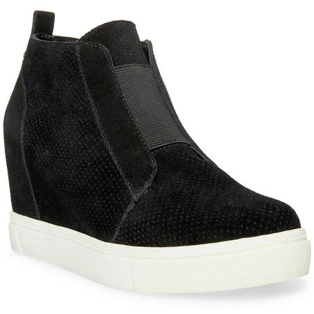 Steve Madden Suede Wedge Sneakers Black Size 6 | Walmart (US)
