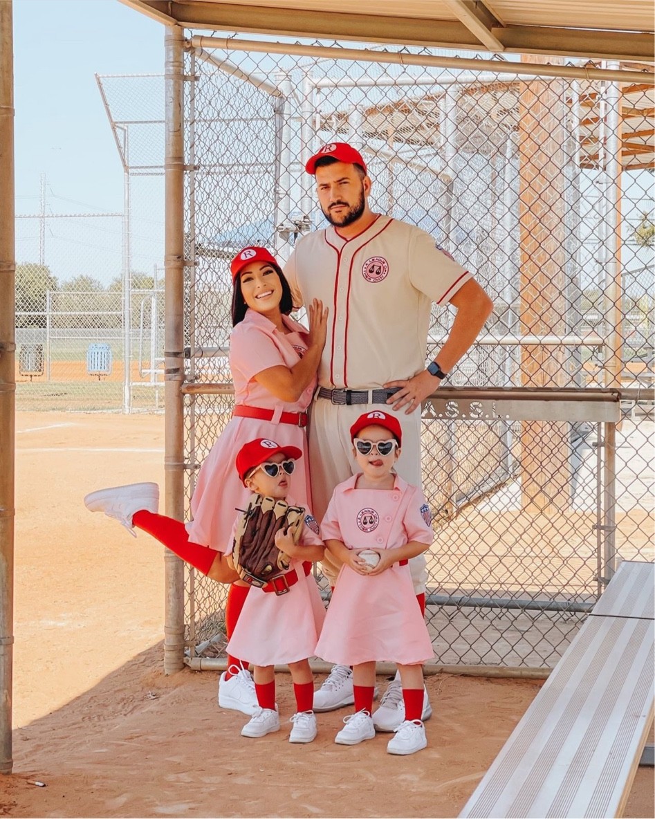 Rockford Peaches AAGPBL Pink Baseball Girls Costume Dress 3/4